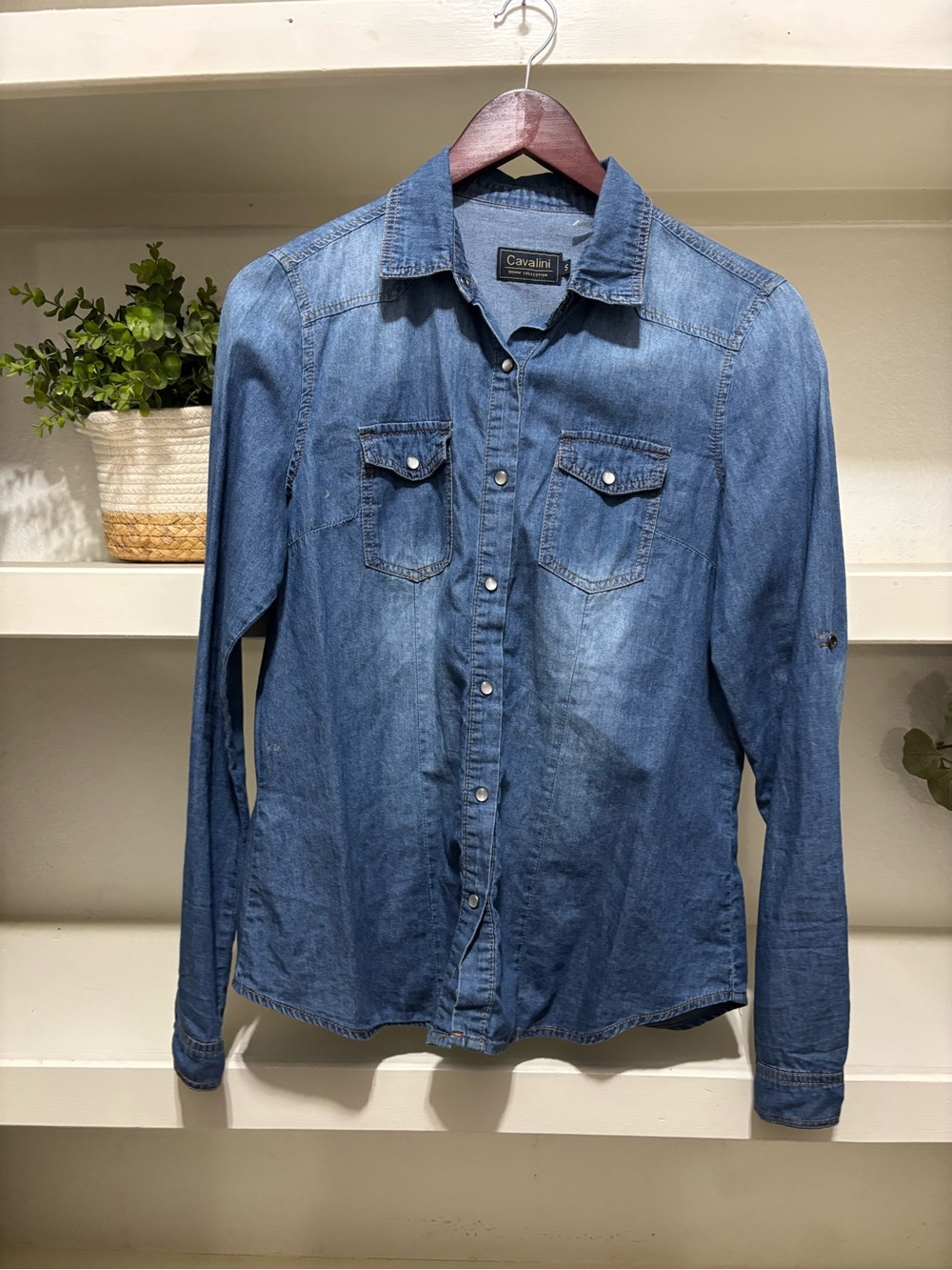 Cavalini Women’s Blue Denim Button-Up Shirt